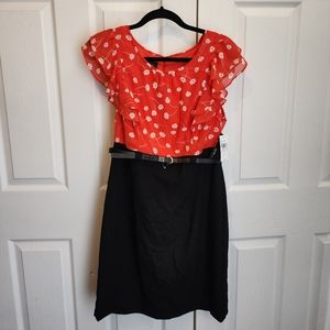 ALYX dress floral black and blood orange  size 12